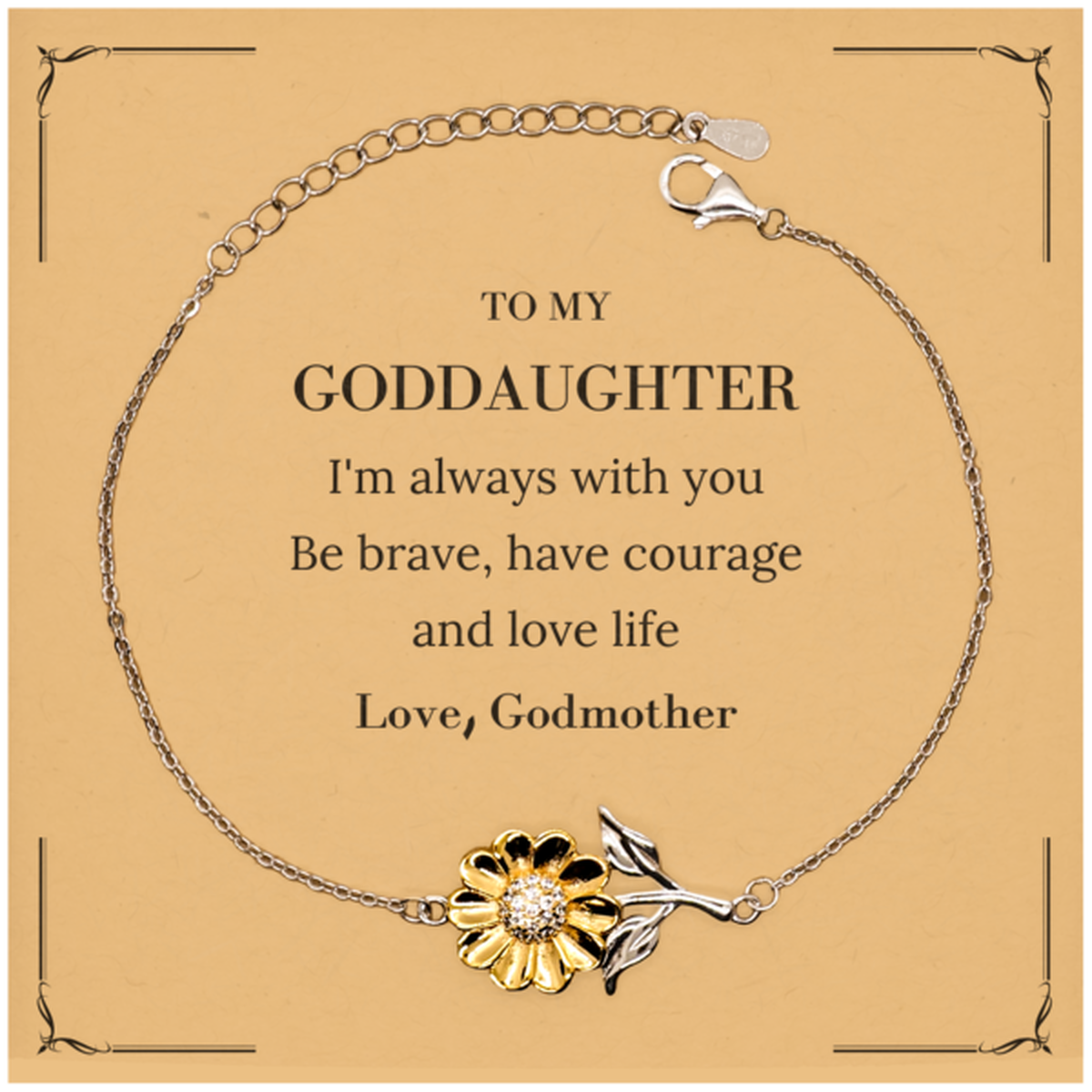 Goddaughter Sunflower Bracelet - I'm Always With You | Inspirational Gift