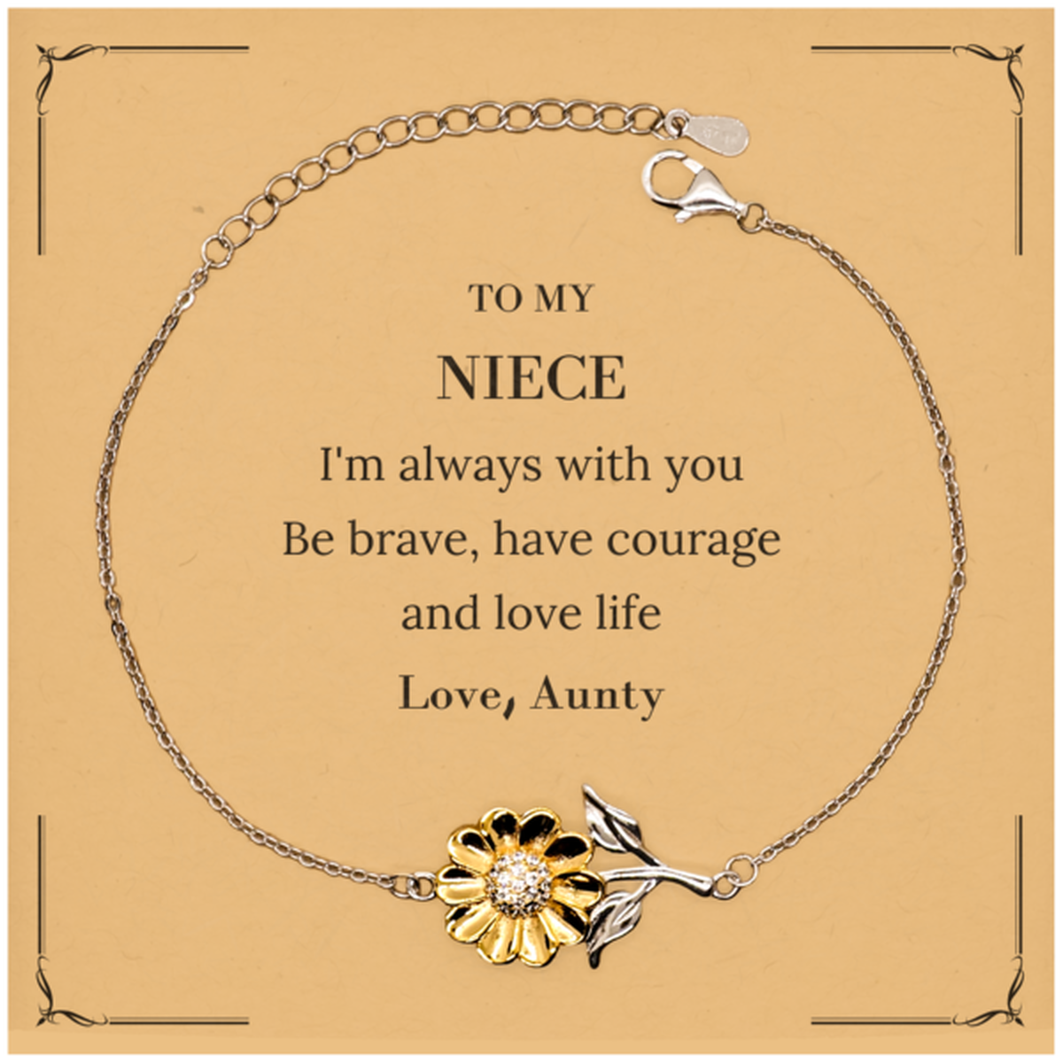 Niece Sunflower Bracelet - I'm Always With You | Inspirational Gift