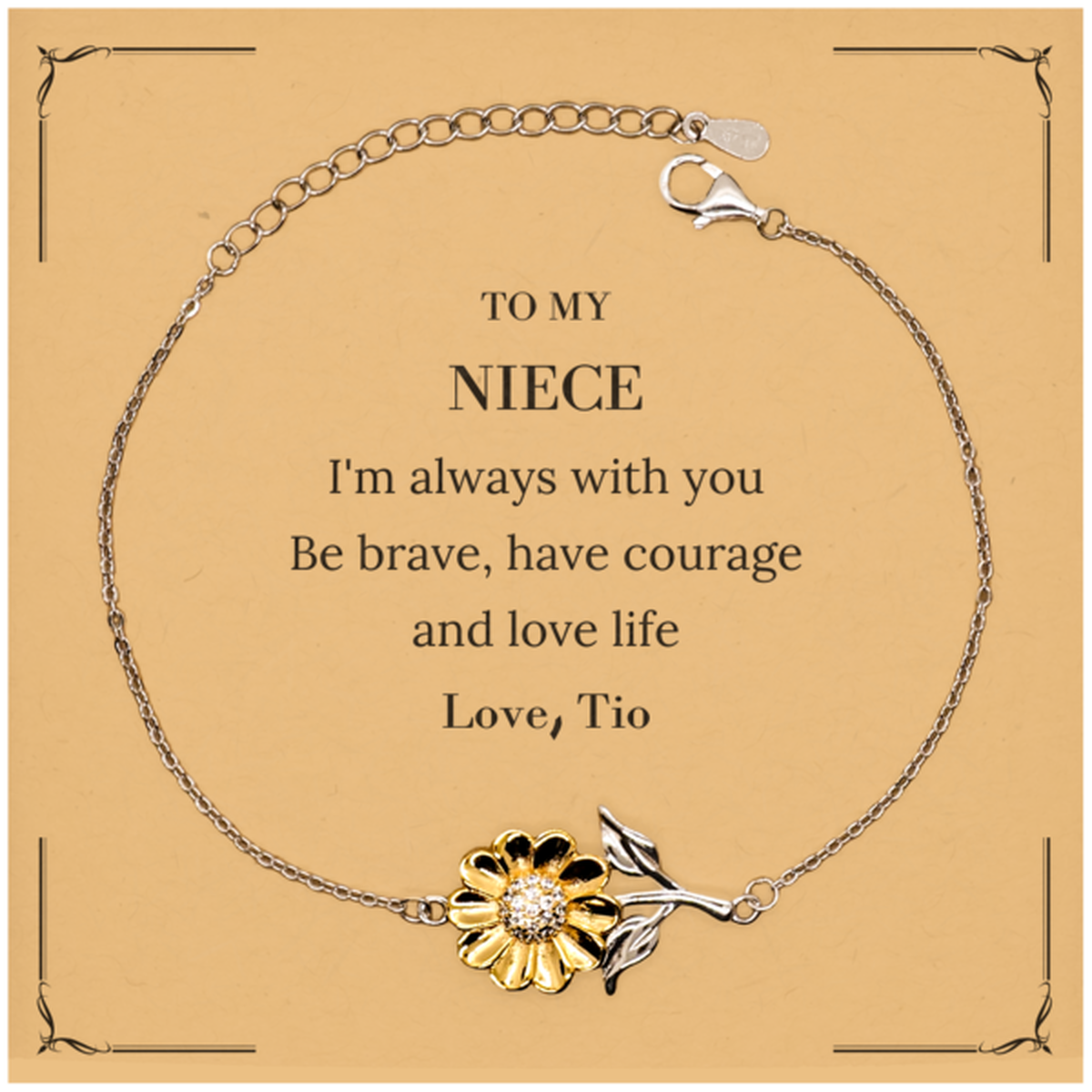 Niece Sunflower Bracelet - I'm Always With You | Inspirational Gift