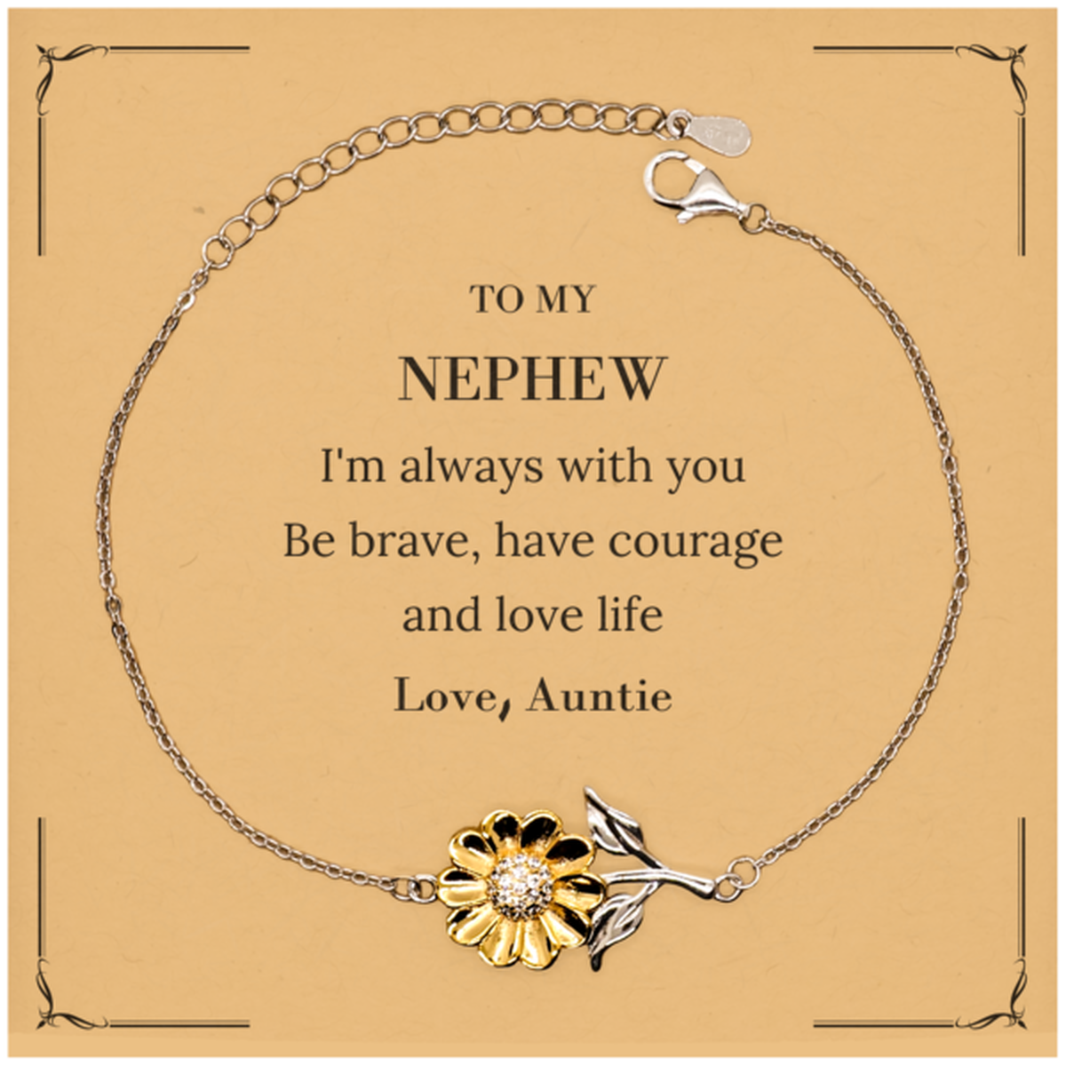 Nephew Sunflower Bracelet - I'm Always With You | Inspirational Gift