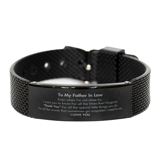 Father In Law Black Shark Mesh Bracelet - I Need to Say I LOVE YOU | Thoughtful Gift