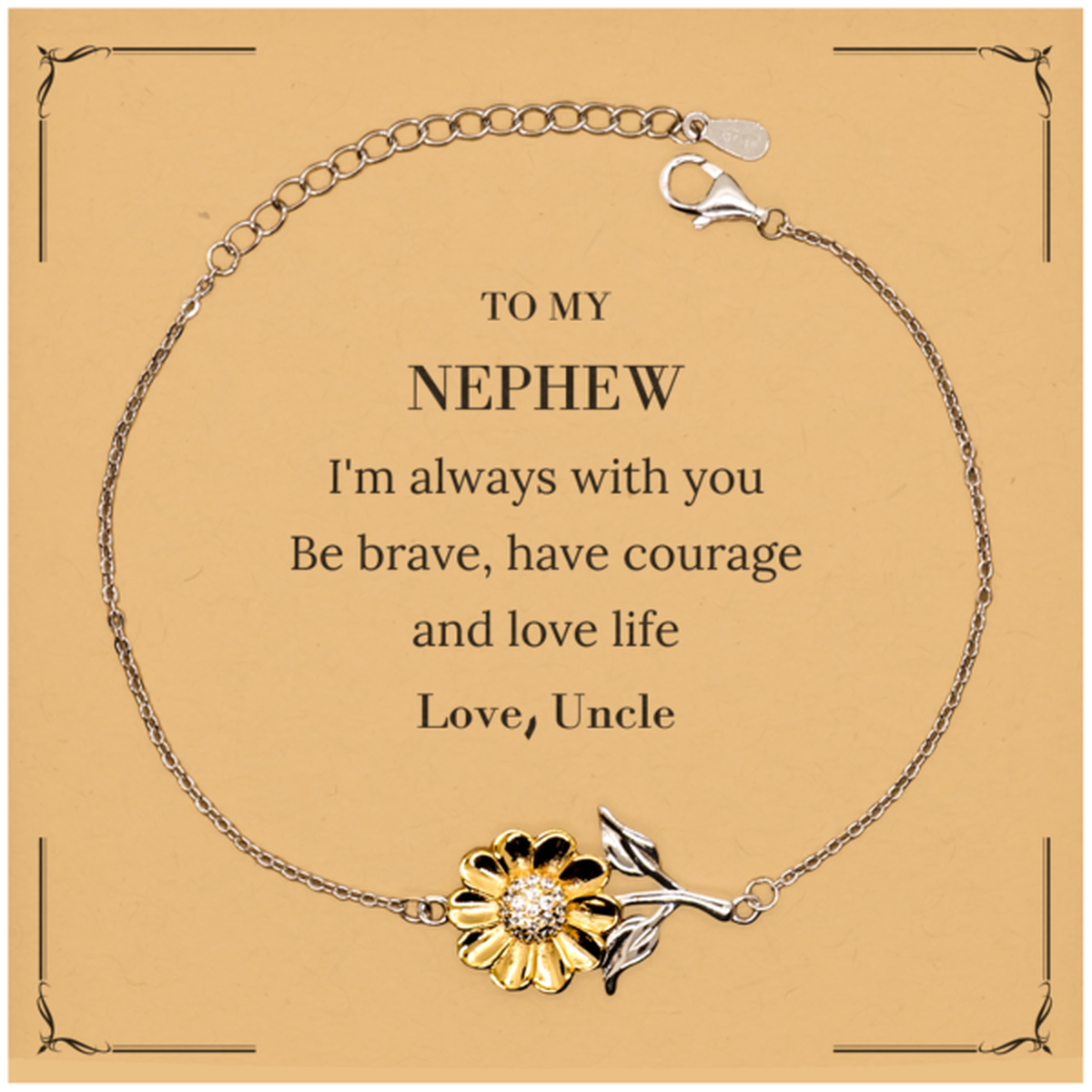 Nephew Sunflower Bracelet - Inspirational Design | Birthday Gift