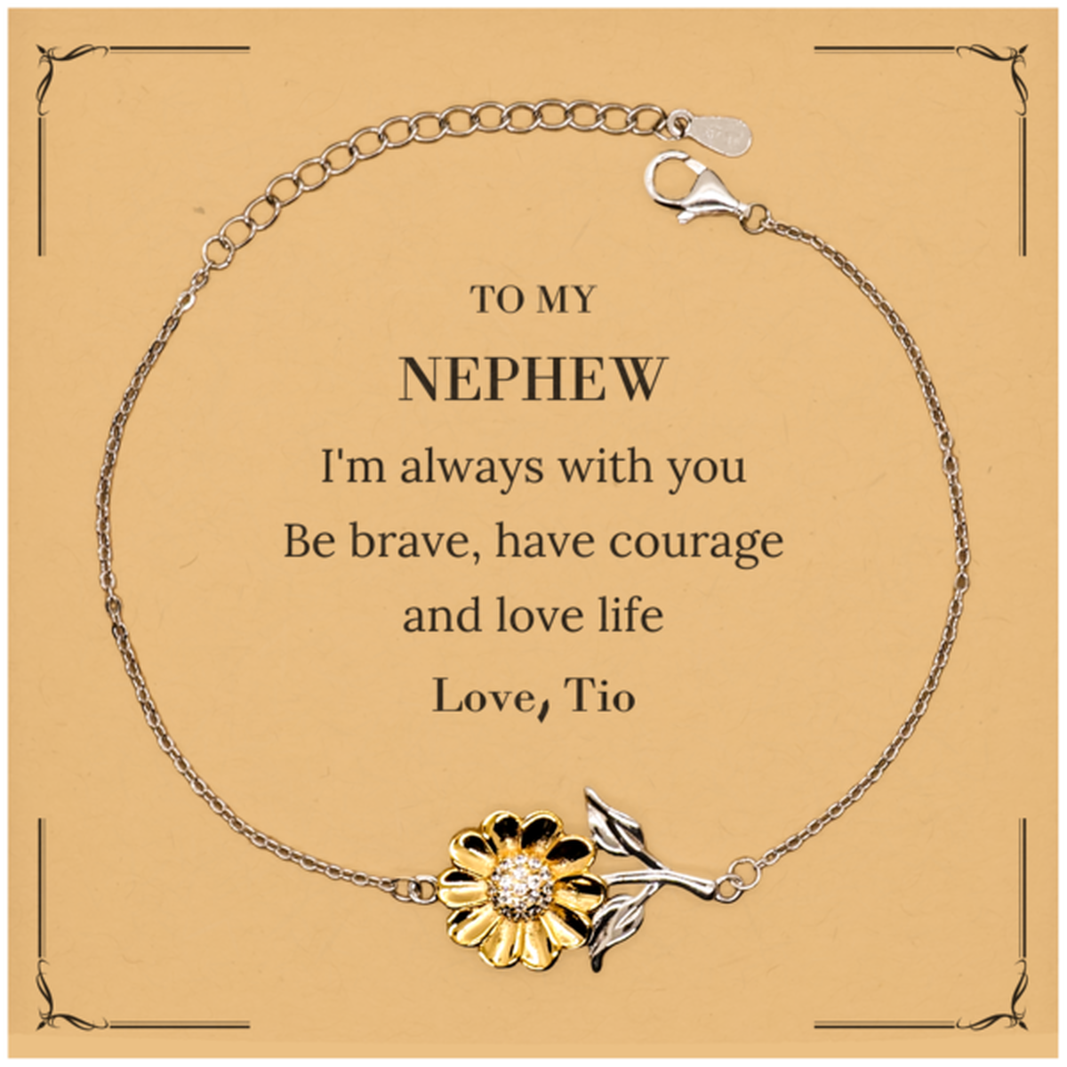 Nephew Sunflower Bracelet - I'm Always With You | Inspirational Gift