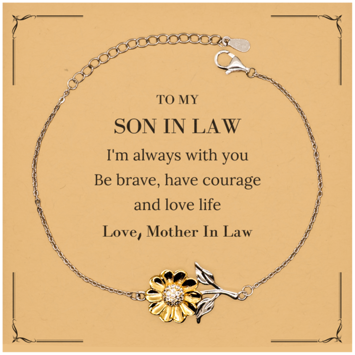 Son In Law Sunflower Bracelet - Inspirational Design | Christmas Gift