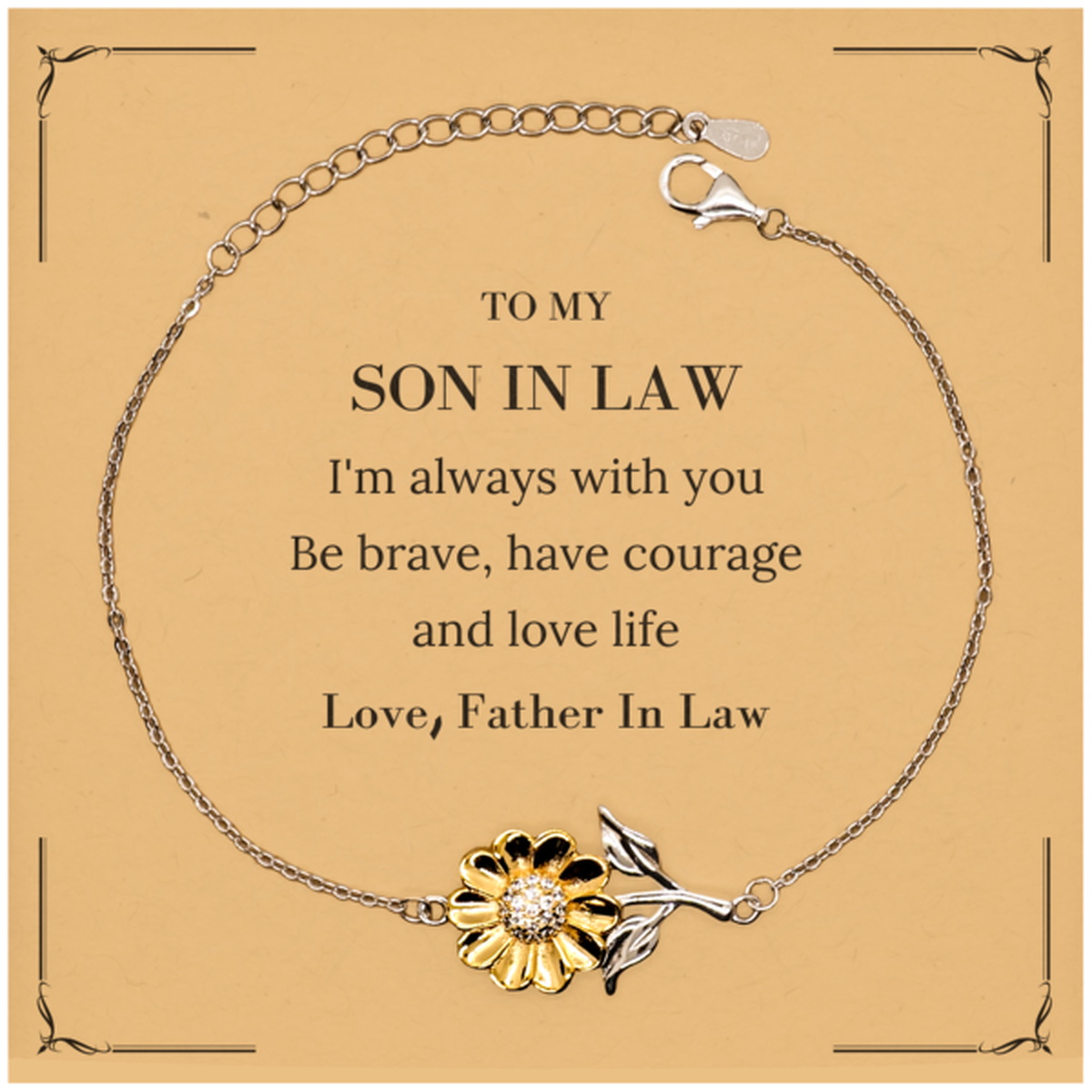 Son In Law Sunflower Bracelet - I'm Always With You | Inspirational Gift