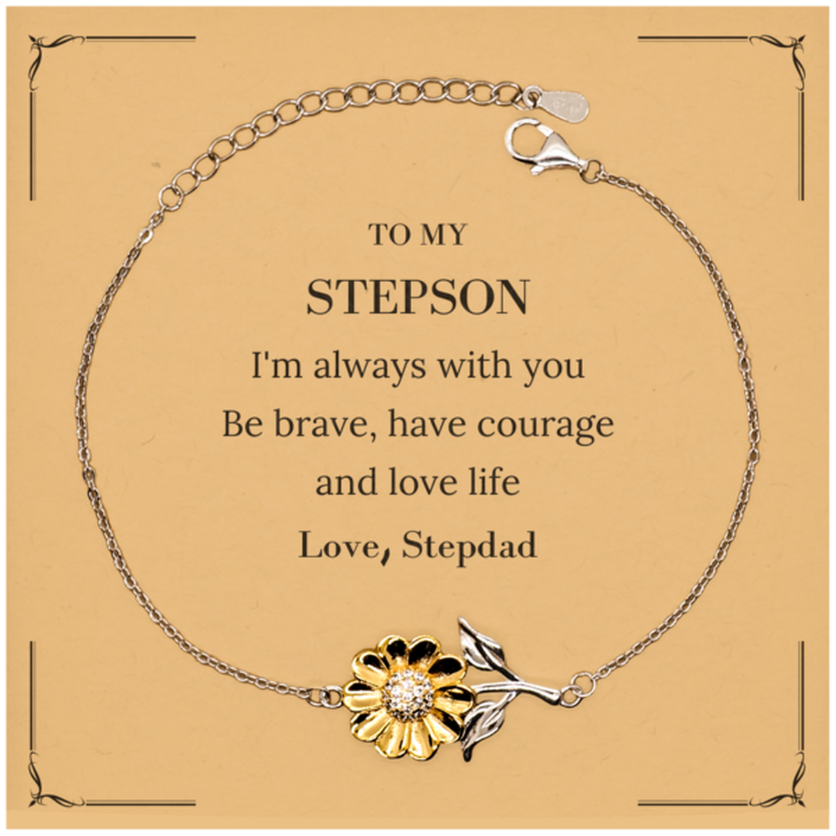 Stepson Sunflower Bracelet - I'm Always With You | Inspirational Gift