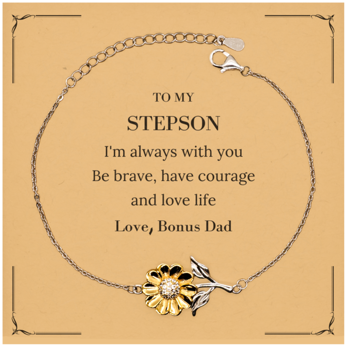 Stepson Sunflower Bracelet - I'm Always With You | Inspirational Gift