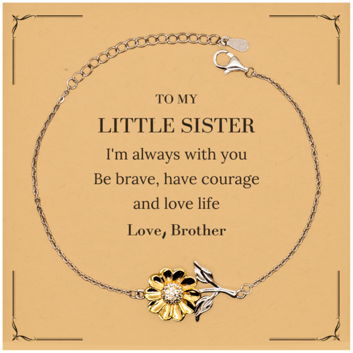 Little Sister Sunflower Bracelet - I'm Always With You | Inspirational Gift