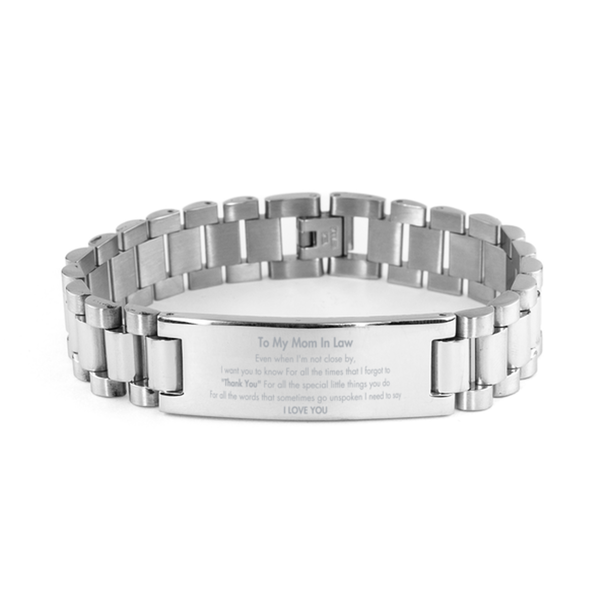 Thank You Gifts for Mom In Law, Keepsake Ladder Stainless Steel Bracelet Gifts for Mom In Law Birthday Mother's day Father's Day Mom In Law For all the words That sometimes go unspoken I need to say I LOVE YOU