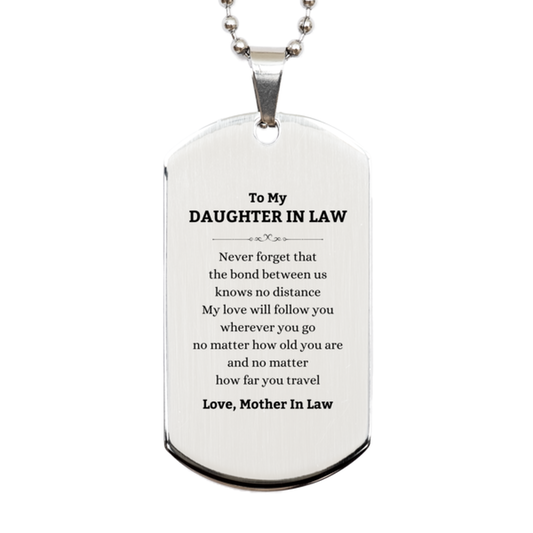 Daughter In Law Silver Dog Tag Necklace - Love Message | Birthday Gift