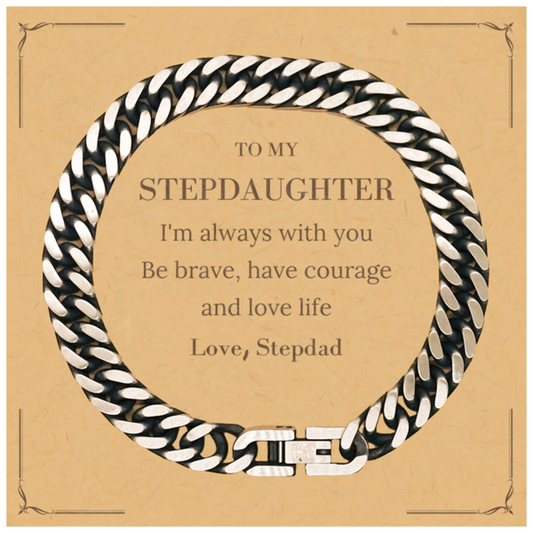 Stepdaughter Cuban Link Chain Bracelet - I'm Always With You | Inspirational Gift