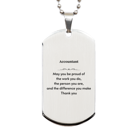 Accountant Silver Dog Tag Necklace - May You Be Proud | Retirement Gift