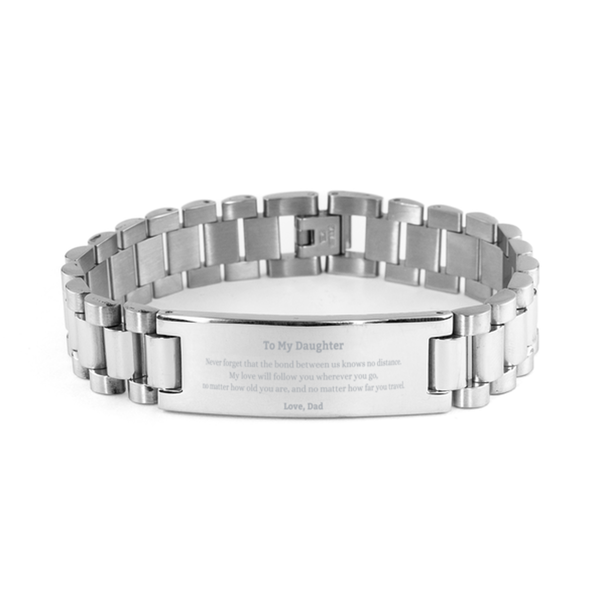 Daughter Adjustable Stainless Steel Bracelet - Engraved Message | Birthday Gift