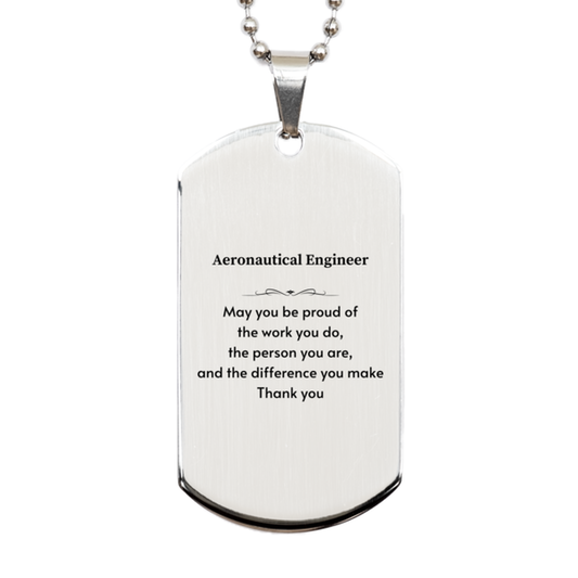 Aeronautical Engineer Silver Dog Tag Necklace - May You Be Proud | Retirement Gift