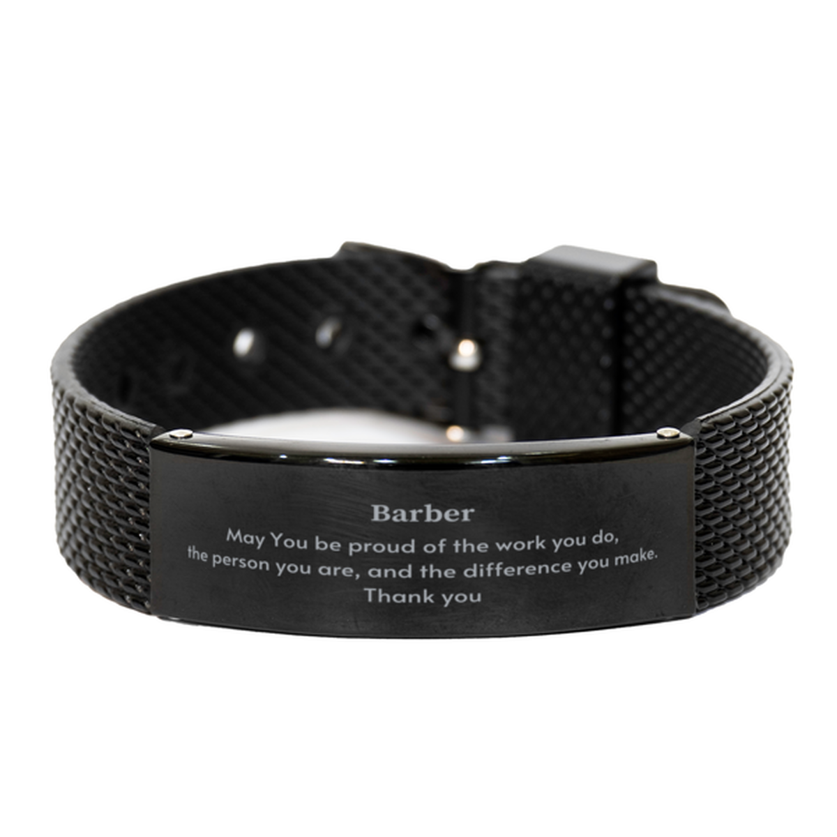 Barber Black Shark Mesh Bracelet - May You Be Proud | Retirement Gift