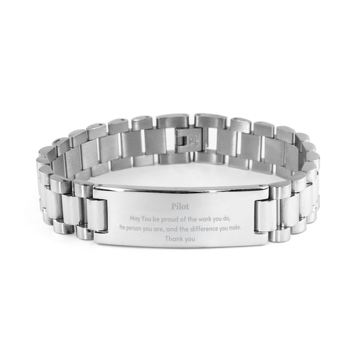 Pilot Stainless Steel Bracelet - Engraved Message | Retirement Gift