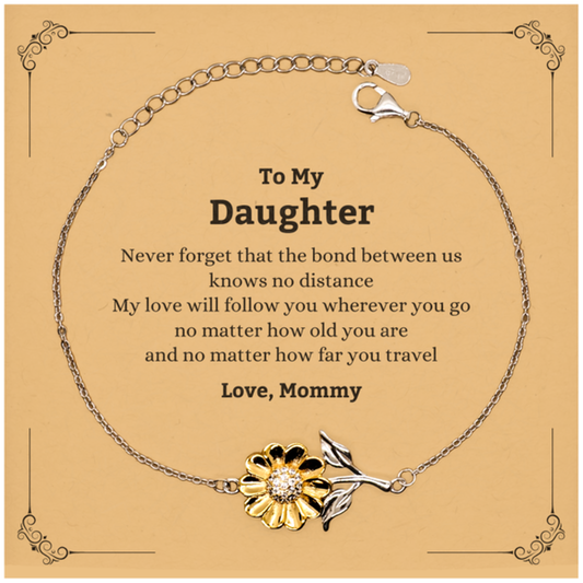 Daughter Adjustable Sunflower Bracelet - Love, Mommy | Birthday Gift