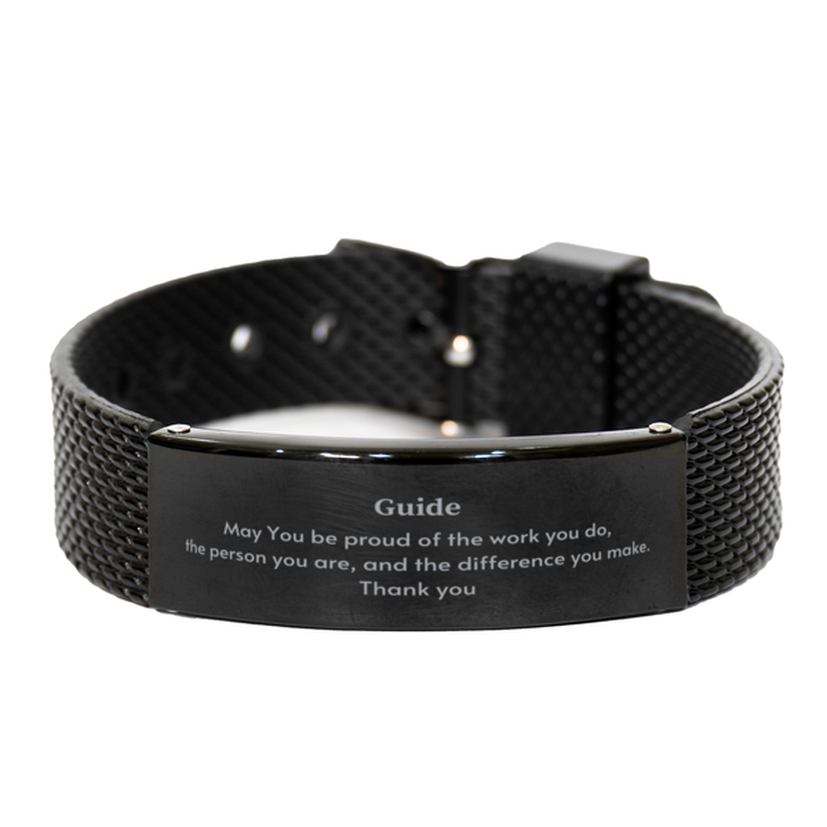 Guide Engraved Black Bracelet - Heartwarming Message | Retirement Gift