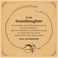 Load image into Gallery viewer, Granddaughter Adjustable Sunflower Bracelet - Love Across Distance | Birthday Gift
