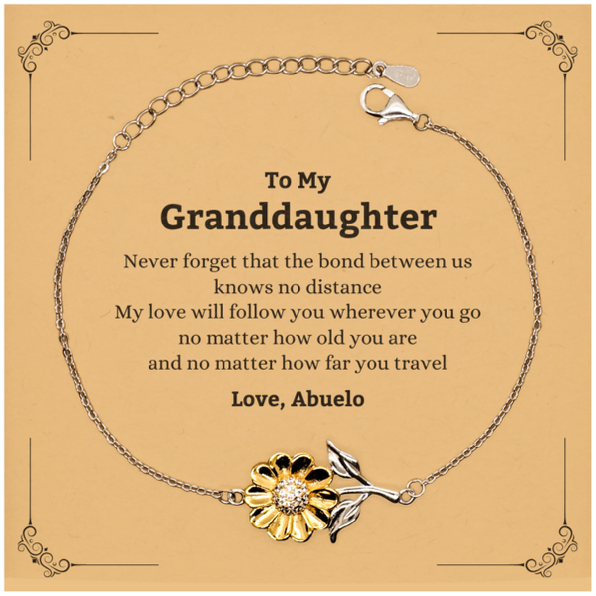Granddaughter Sunflower Bracelet - Love Knows No Distance | Unique Gift