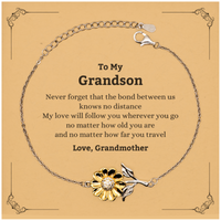Load image into Gallery viewer, Grandson Adjustable Sunflower Bracelet - Love Across Distances | Birthday Gift
