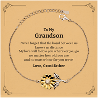 Load image into Gallery viewer, Grandson Sunflower Bracelet - Never Forget Our Bond | Birthday Gift
