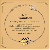 Load image into Gallery viewer, Grandson Adjustable Sunflower Bracelet - Love Between Us | Birthday &amp; Graduation Gift
