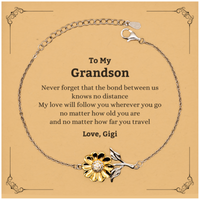 Load image into Gallery viewer, Grandson Sunflower Bracelet - Love Across Distances | Birthday Gift
