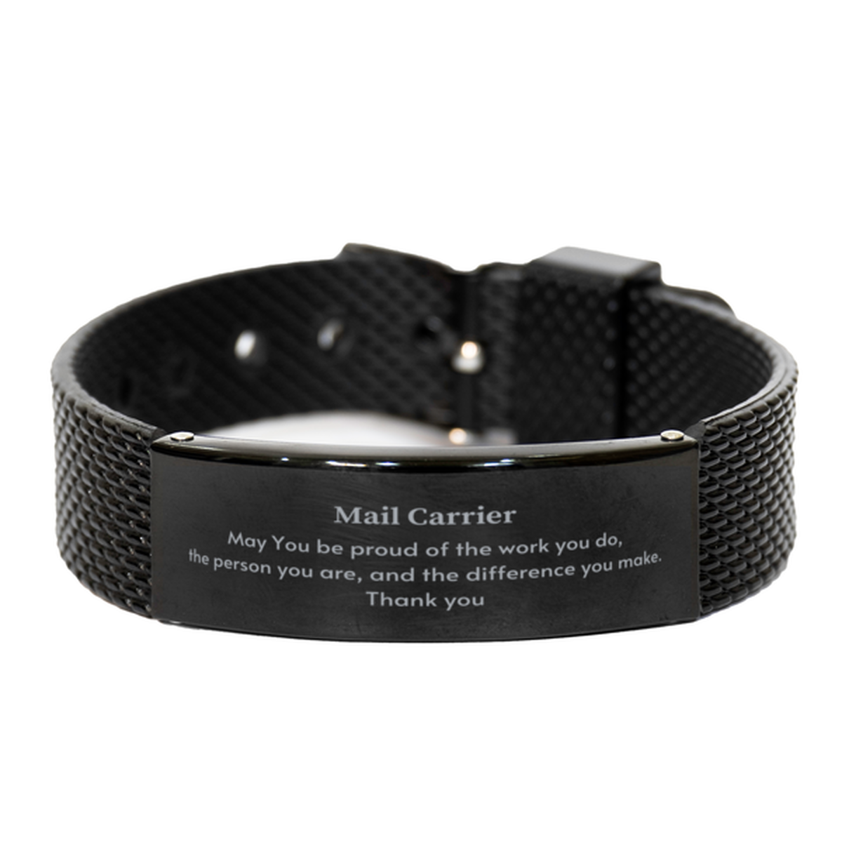 Mail Carrier Black Shark Mesh Bracelet - May You Be Proud | Retirement Gift
