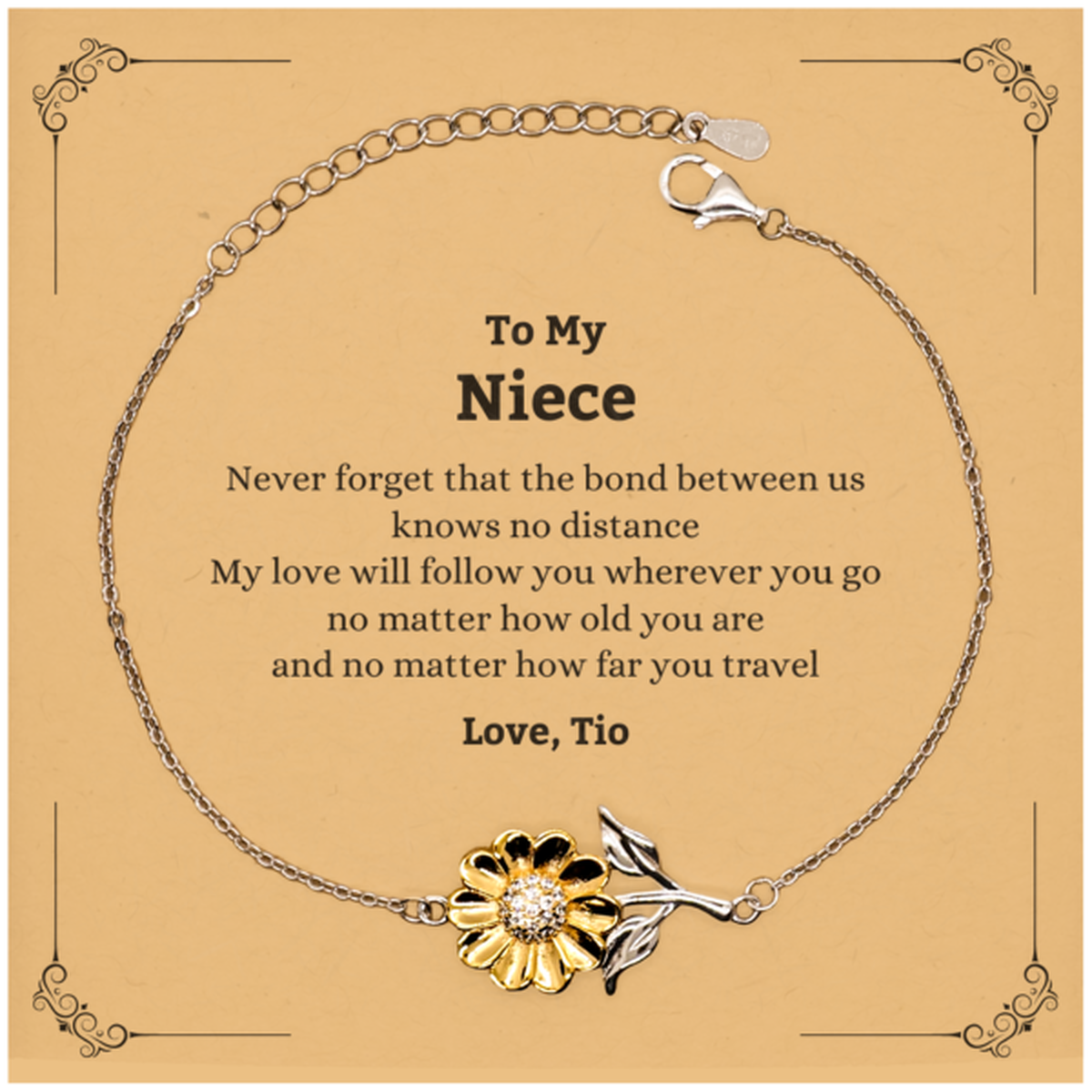 Niece Sunflower Bracelet - Love Across Distances | Birthday & Graduation Gift