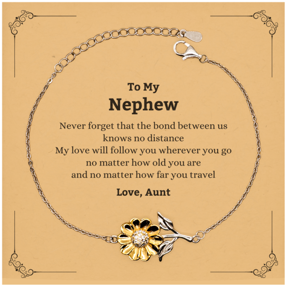 Nephew Adjustable Sunflower Bracelet - Love Between Us | Birthday Gift