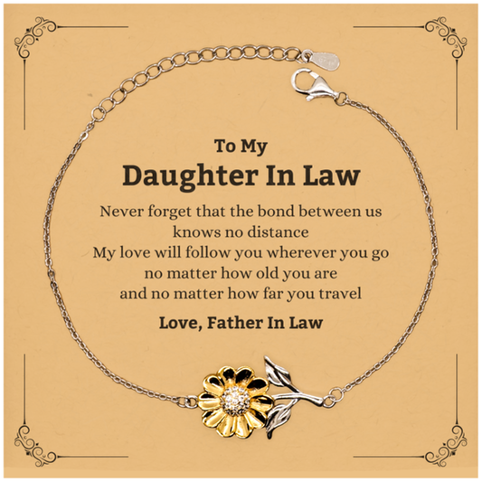 Daughter In Law Sunflower Bracelet - Love Across Distances | Birthday & Christmas Gift