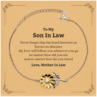 Load image into Gallery viewer, Son In Law Adjustable Sunflower Bracelet - Love Across Distances | Birthday Gift

