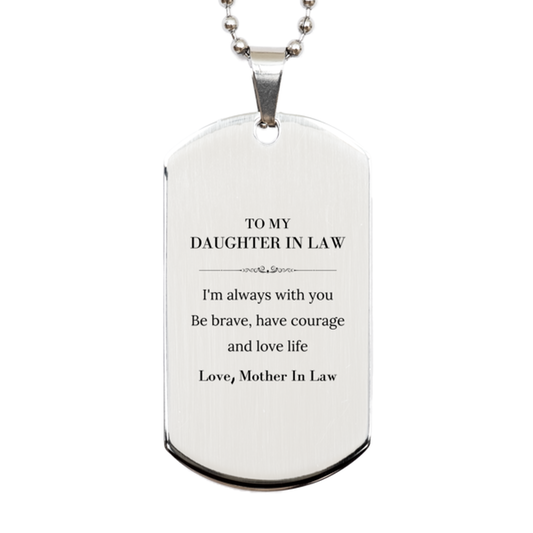 Daughter In Law Silver Dog Tag Necklace - Inspirational Message | Christmas Gift