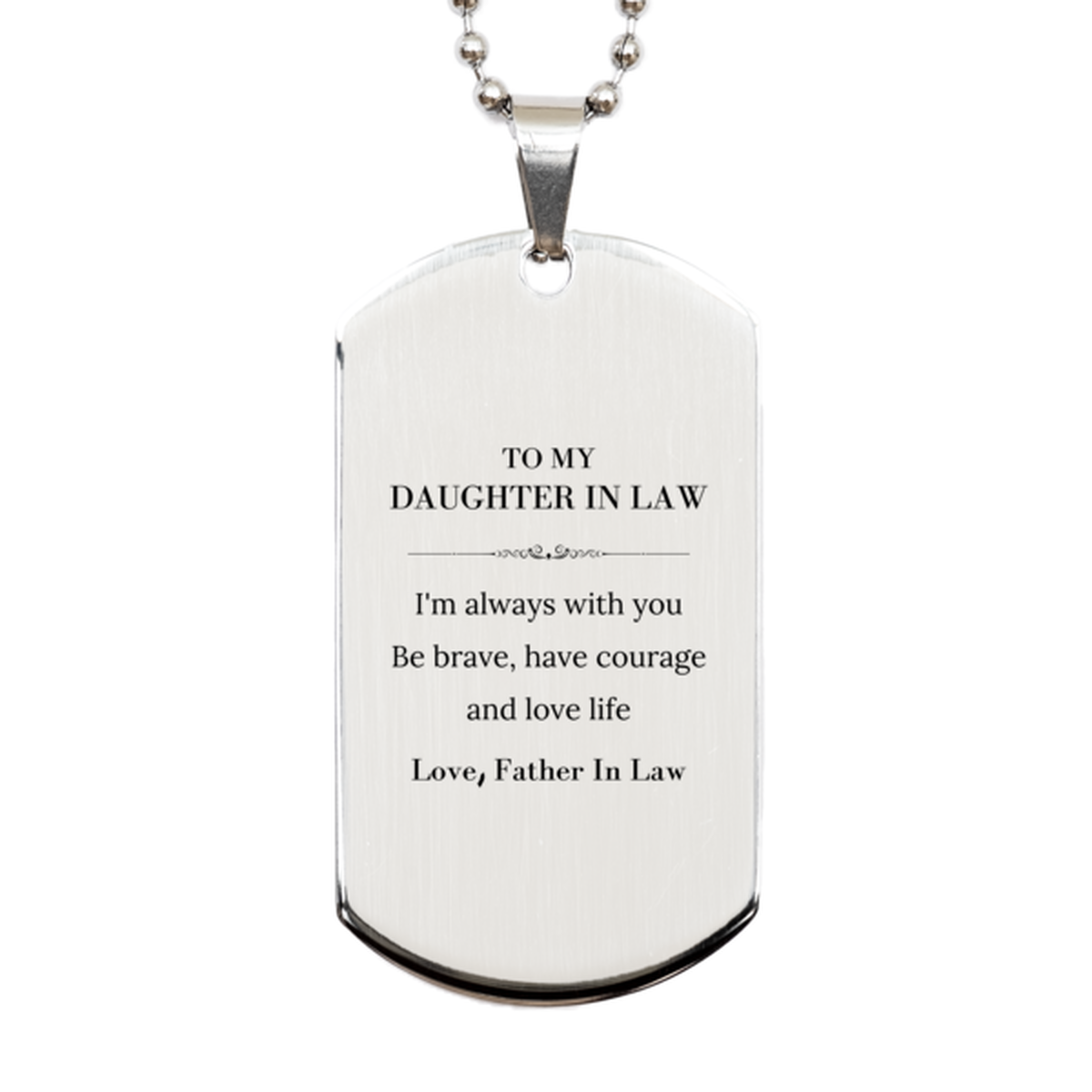 Daughter In Law Silver Dog Tag Necklace - Inspirational Message | Christmas Gift