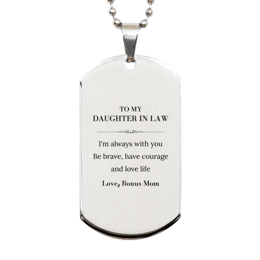 Daughter In Law Silver Dog Tag Necklace - I'm Always With You | Christmas Gift