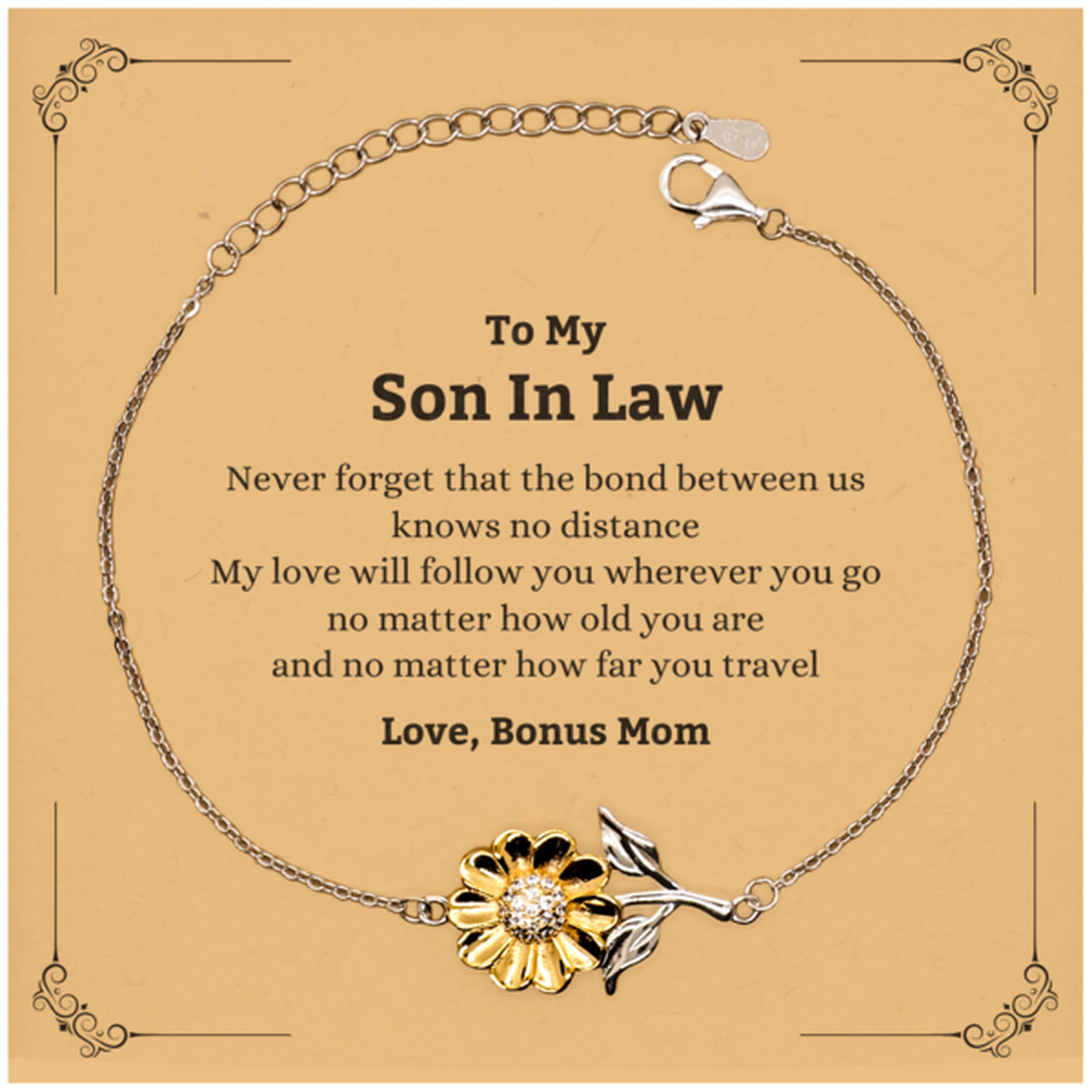 Son In Law Sunflower Bracelet - Love Across Distances | Birthday Gift