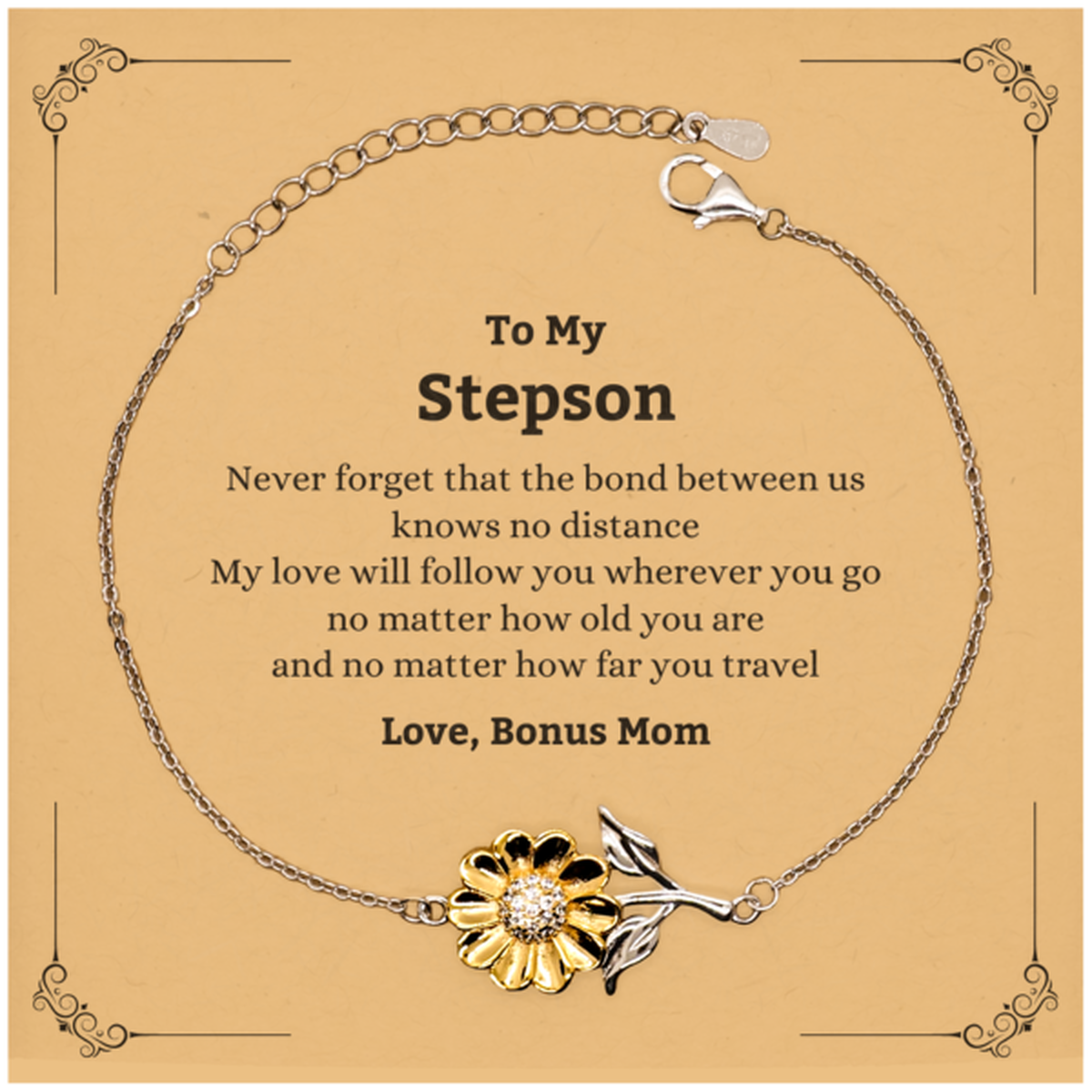 Stepson Sunflower Bracelet - Love Between Us Design | Birthday Gift