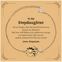 Load image into Gallery viewer, Stepdaughter Adjustable Sunflower Bracelet - Love, Stepmom | Birthday &amp; Graduation Gift
