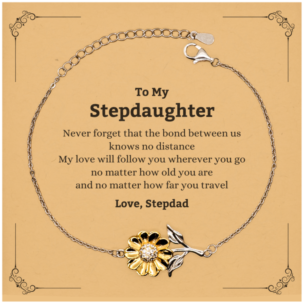 Stepdaughter Adjustable Sunflower Bracelet - Love Between Us | Birthday Gift
