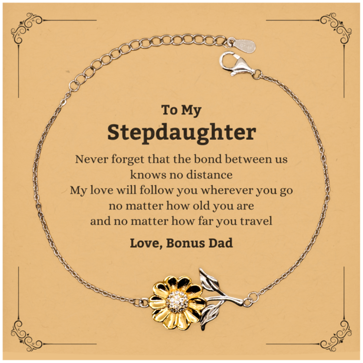 Stepdaughter Sunflower Bracelet - Love Across Distance | Birthday & Graduation Gift