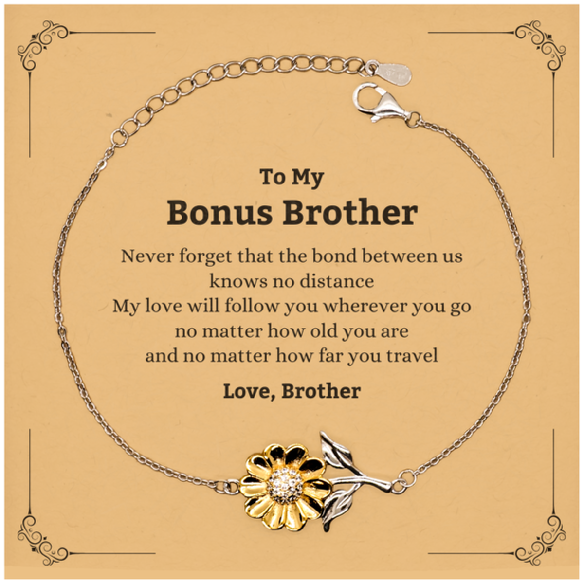 Bonus Brother Sunflower Bracelet - Love Between Us Design | Thoughtful Gift
