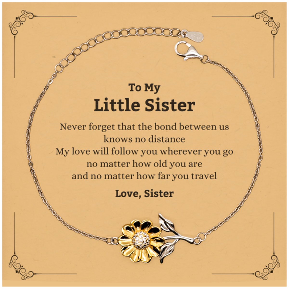 Little Sister Sunflower Bracelet - Love Beyond Distance | Birthday Gift