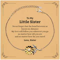 Load image into Gallery viewer, Little Sister Sunflower Bracelet - Love Beyond Distance | Birthday Gift
