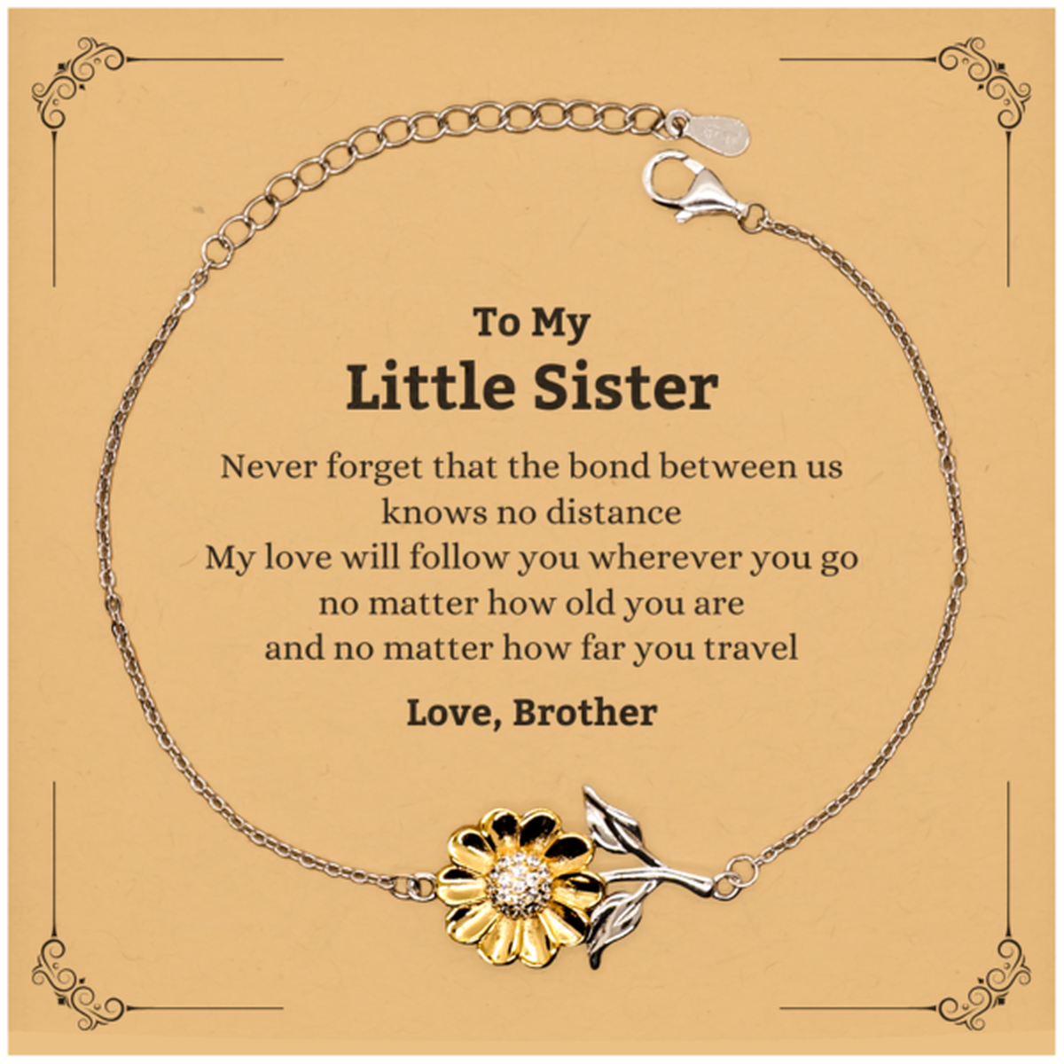 Little Sister Sunflower Bracelet - Love Between Us | Birthday Gift