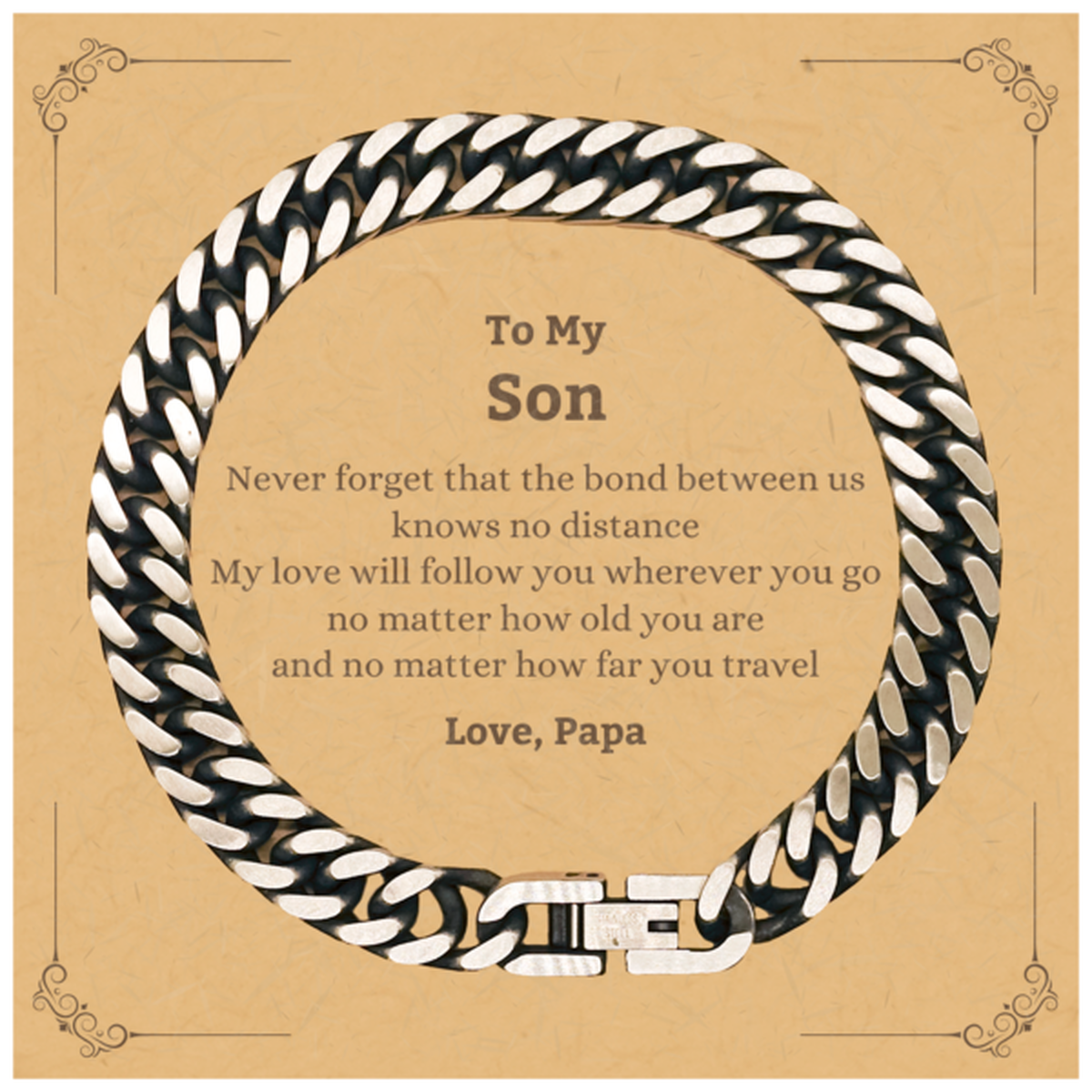 Son Cuban Link Chain Bracelet - Love, Papa | Birthday and Graduation Gift