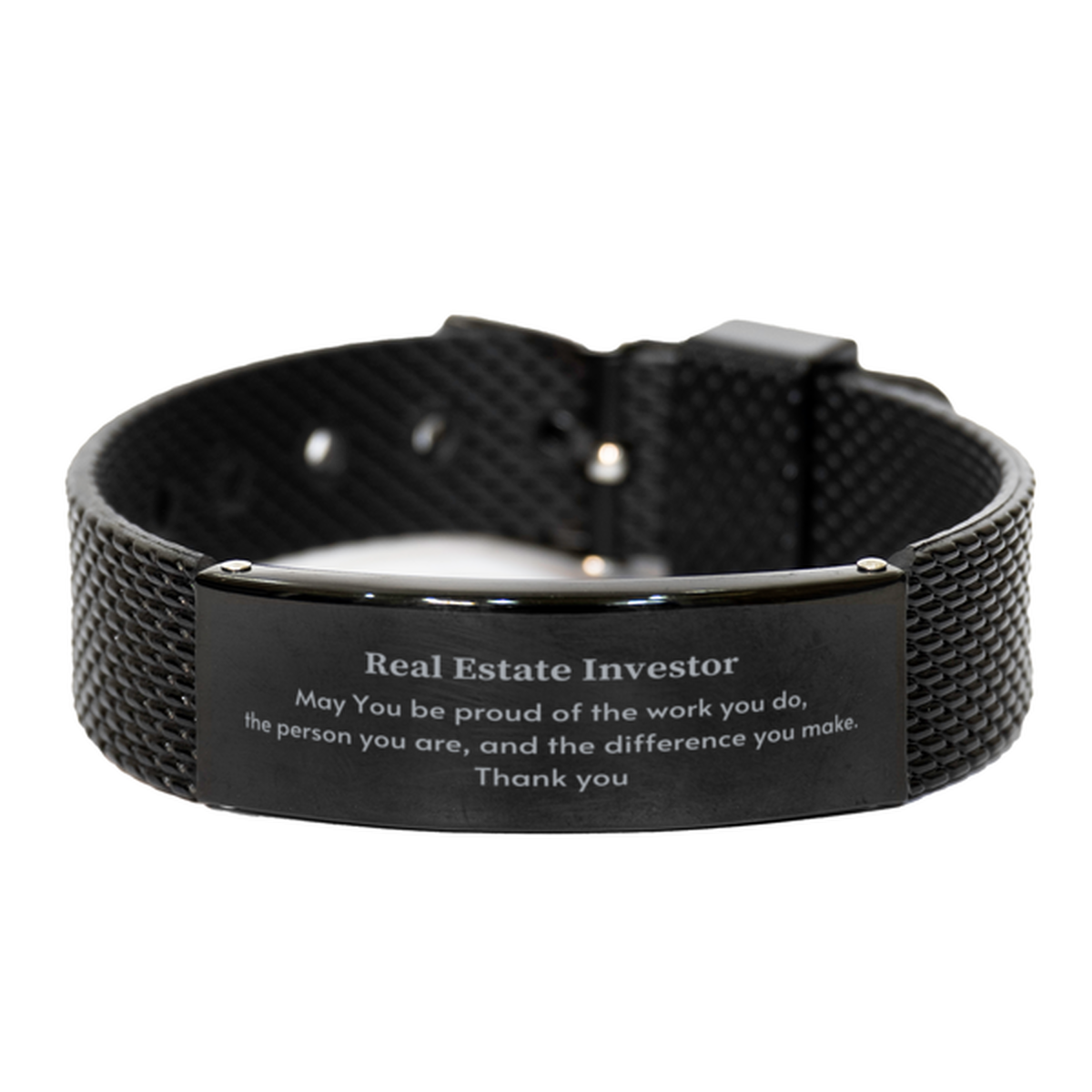 Real Estate Investor Black Shark Mesh Bracelet - May You Be Proud | Retirement Gift