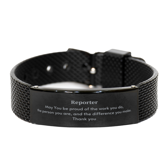 Reporter Black Shark Mesh Bracelet - May You Be Proud | Retirement Gift