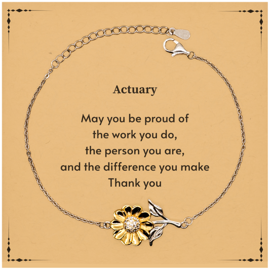 Actuary Sunflower Bracelet - May You Be Proud of Your Work | Retirement Gift
