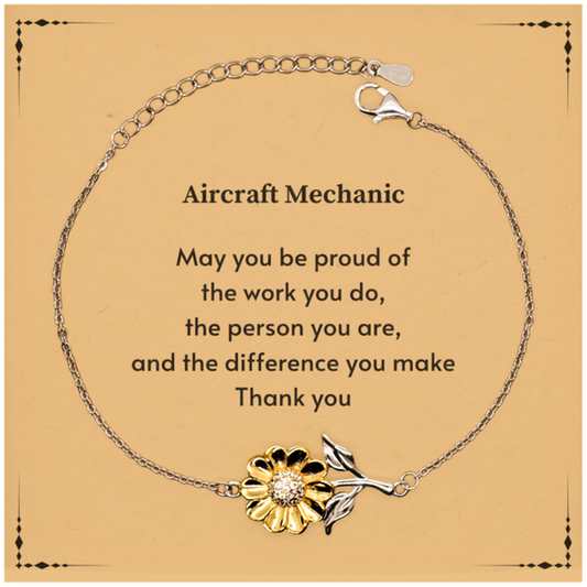 Aircraft Mechanic Sunflower Bracelet - May You Be Proud | Retirement Gift